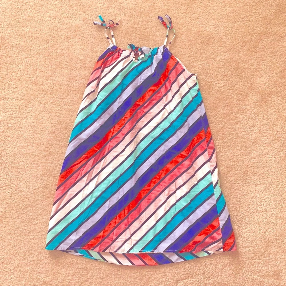 Gap Girls Rainbow Striped Cotton Shift Dress Size M